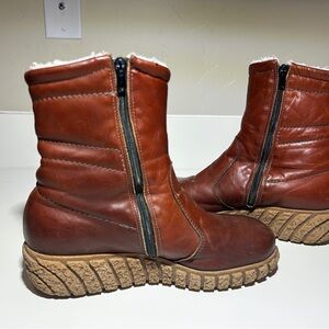Vintage 70s 80s Husky Bastien brothers Leather Sherpa